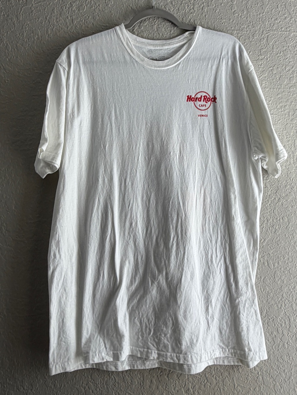 Hard Rock Cafe White T-Shirt with Red Logo - Men's
